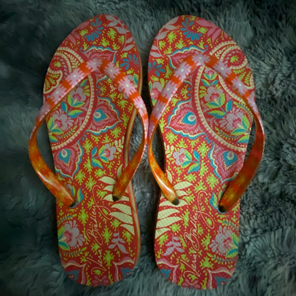 Vera Bradley- Flip Flop Sandals, Color- Red, Green, Blue, Pink, Women’s …